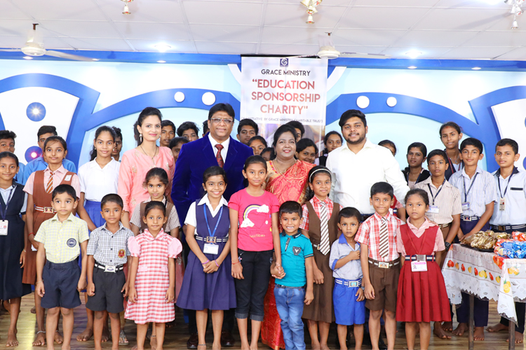 Grace Ministry, Bro Andrew Richard contributed 50 poor students free education scholarship at its centre on account of Christmas season in Mangalore here on Dec 15th, Sunday, 2019. 